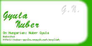 gyula nuber business card